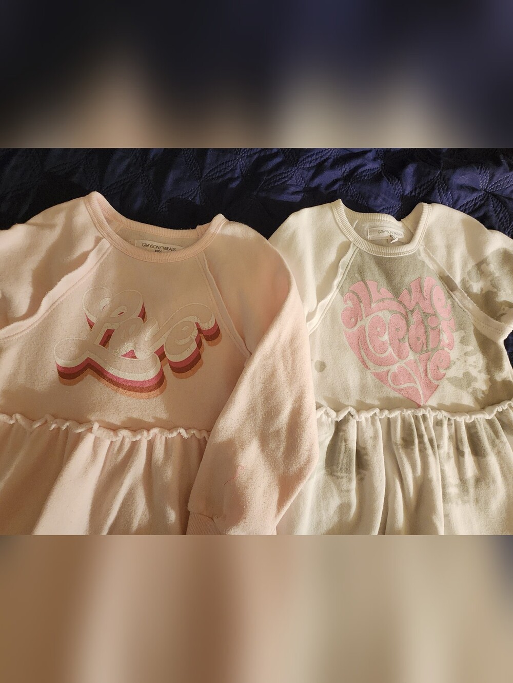 Grayson Threads Girls Love Sweatshirt Dress Bundle XS 4/5